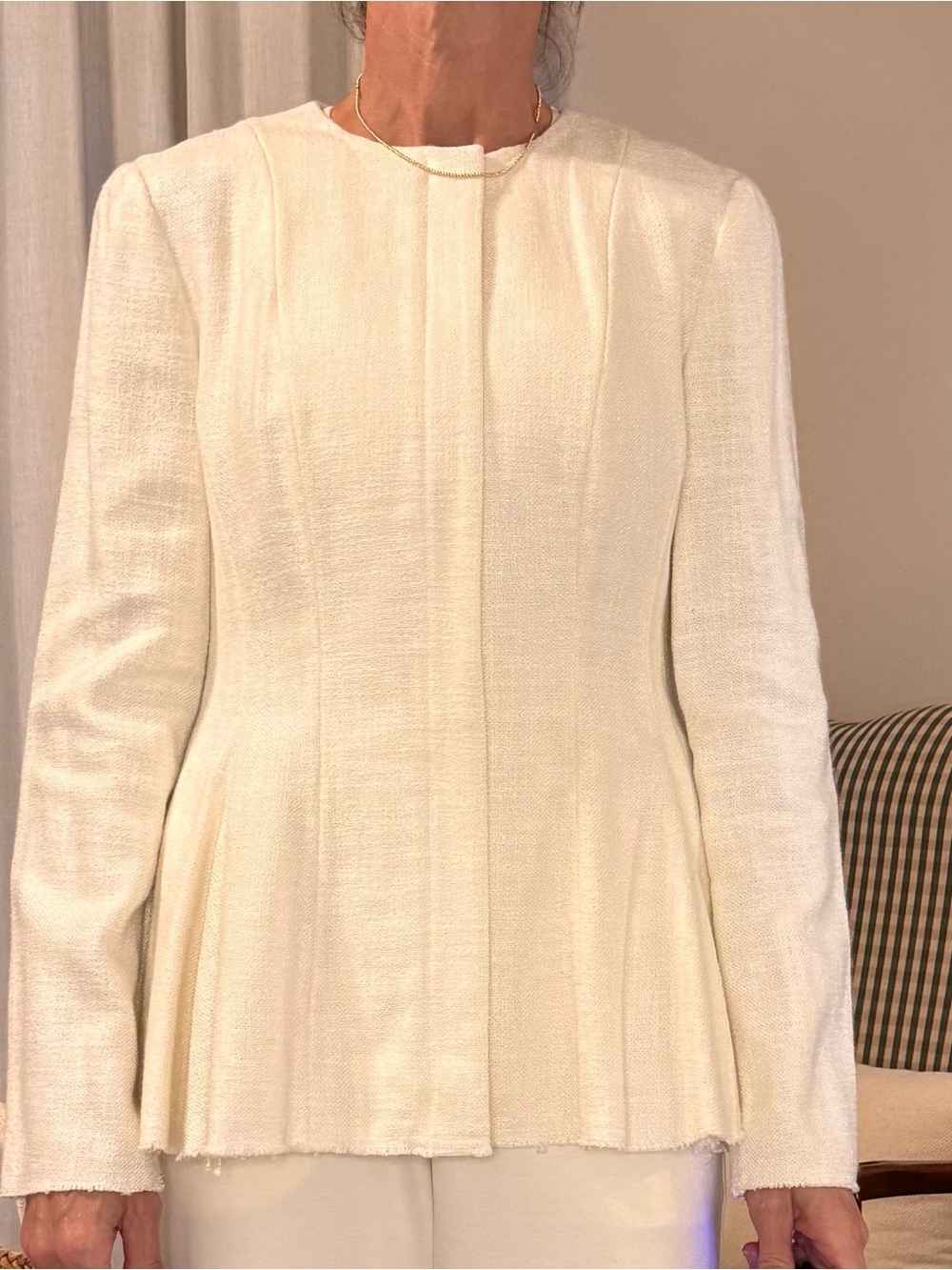 Theory Cream Textured Tailored Jacket